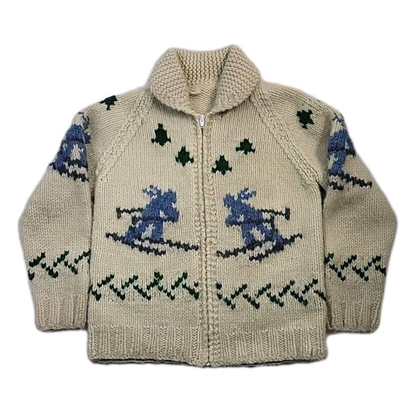 Classic Vintage Cowichan Ski Sweater - Picture 1 of 5